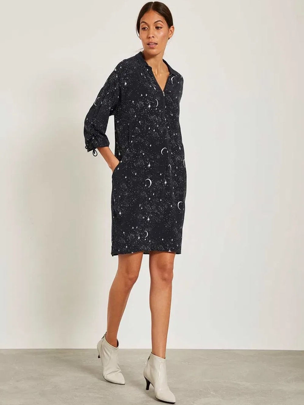 Zipper Cocoon Dress - Mint Velvet Size 8
